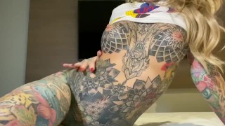 Tattooed tits and big lips Becky Holt stripping