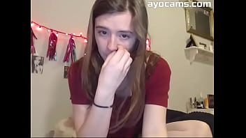 Shy teen fingering her ass hole first time on cam