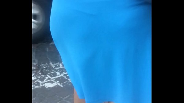 Blonde milf has a visible thong line