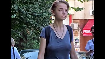 teen in grey top with PERFECT bouncing tits