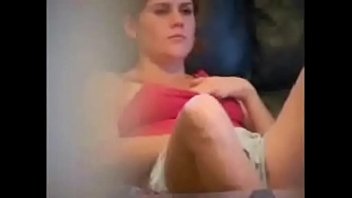 Caught my horny sister masturbating on couch